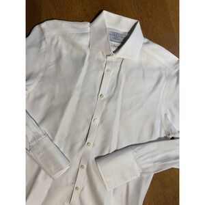 Charles Tyrwhitt 16 33 Extra Slim White Micro Check French Cuff Dress Shirt